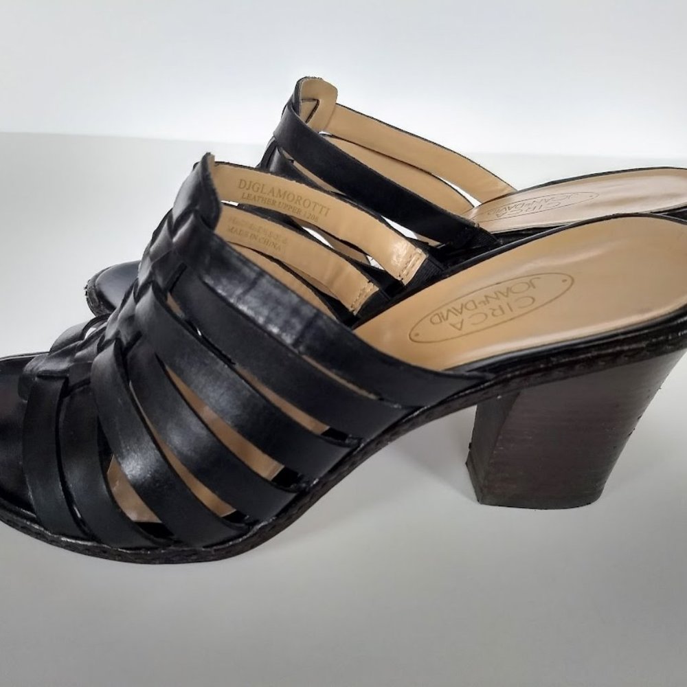 Joan & David Leather Sandals Slides Heels Straps Joan and David Sexy Sho…